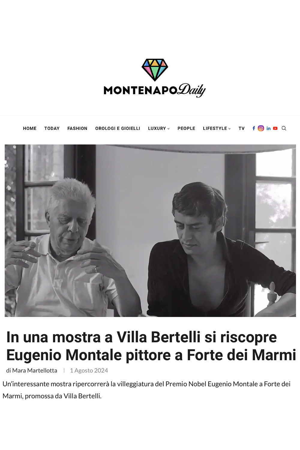 In Una Mostra a Villa Bertelli Si Riscopre Eugenio Montale Pittore a Forte dei Marmi