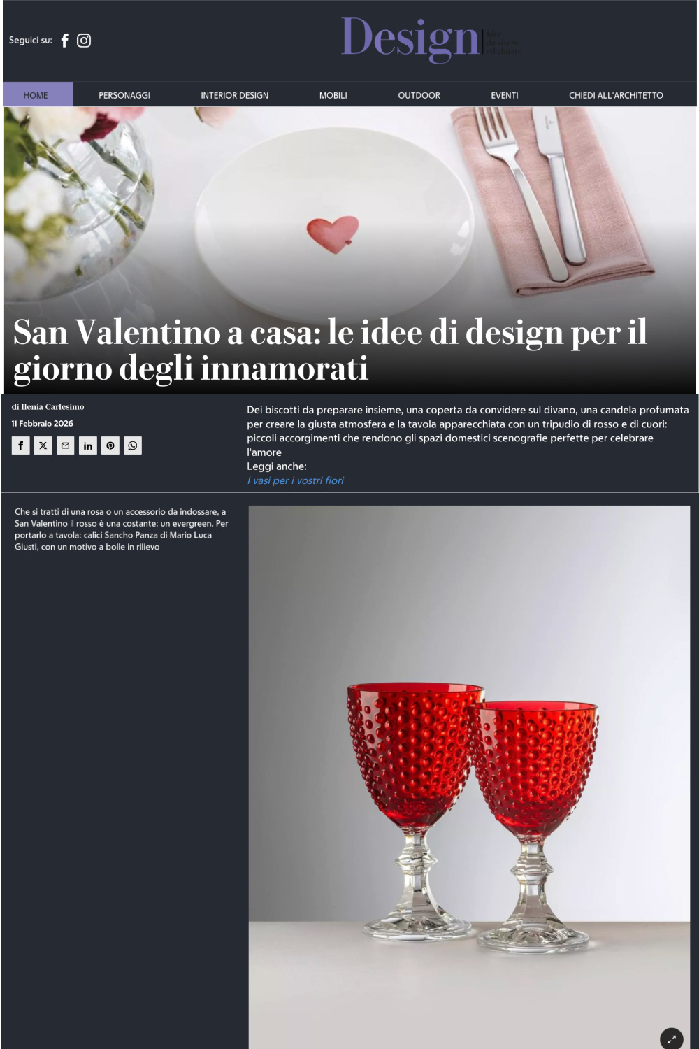 San Valentino a casa : le idea di design per il giorno degli innamorati
